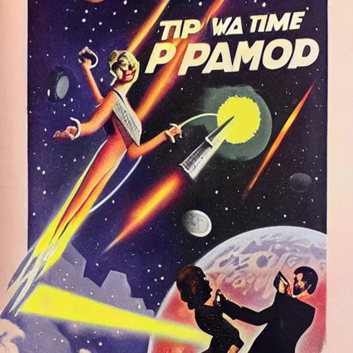 Image similar to warp in time and space, 60s pulp art