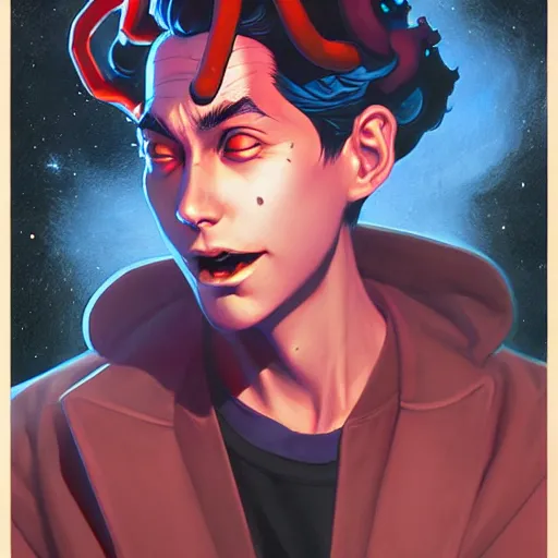 Image similar to an cosmic horror lithograph of jughead, by stanley artgerm lau, wlop, rossdraws, james jean, andrei riabovitchev, marc simonetti, and sakimichan, tranding on artstation