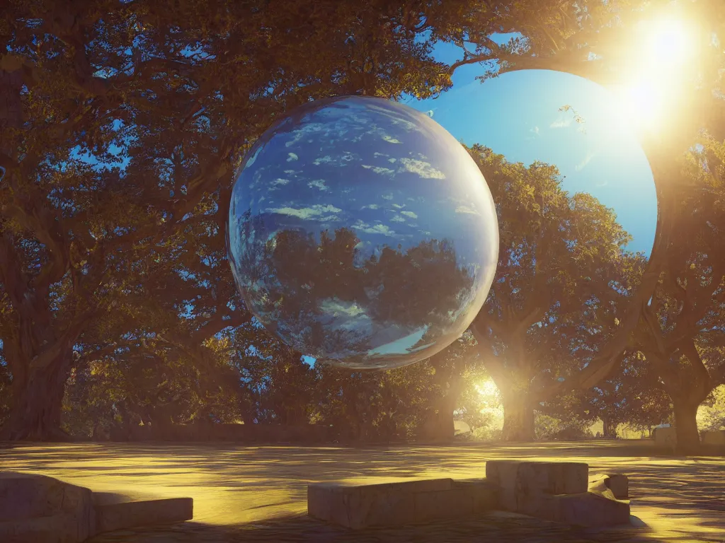 Image similar to 3 d render, sunlight study, the universe is a spheroid region 7 0 5 meters in diameter, art nouveau, by martin johnson heade and ( ( ( ( ( lisa frank ) ) ) ) ), 8 k, sharp focus, octane render