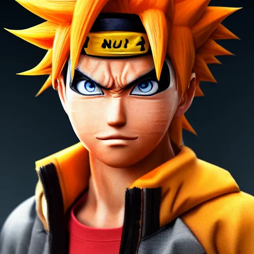 Prompt: a highly realistic photo of Naruto Uzumaki as Son Goku, dramatic, hyperdetailed, artstation, photorealism, accurate, octane render, 8k,