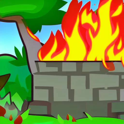 Image similar to leafy bfdi on fire