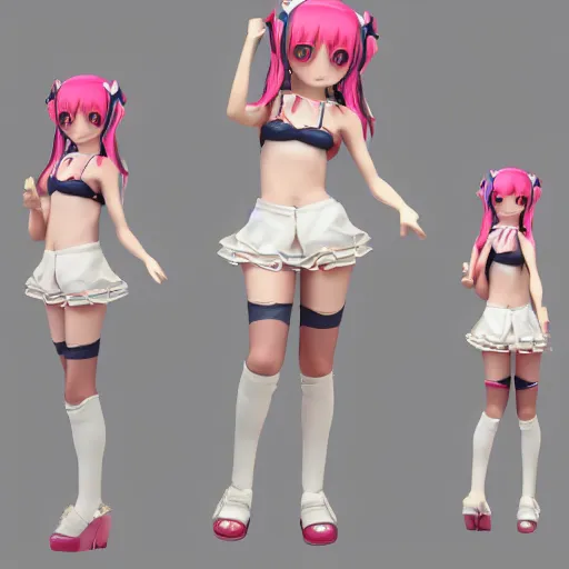 Image similar to cute fumo plush of a popstar girl, anime girl, idol, artstation, vray