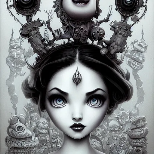 Image similar to Lofi portrait Pixar style by Joe Fenton and Stanley Artgerm and Tom Bagshaw and Tim Burton, dio de los murertos