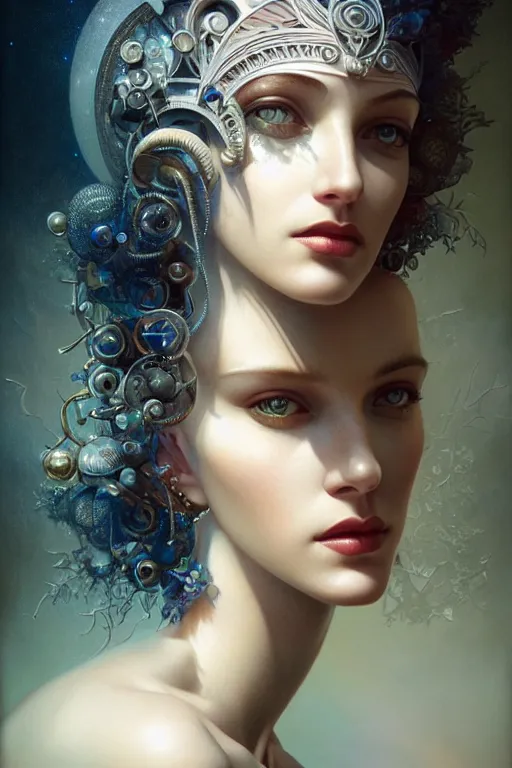 Image similar to a beautiful hyperrealistic portrait pose of a stunning Art Deco model in a sunbeam, intricate, elegant, highly detailed, smooth, sharp focus, award-winning, masterpiece, in the style of Tom Bagshaw, Cedric Peyravernay, Peter Mohrbacher