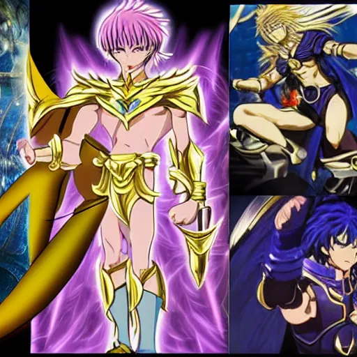 Prompt: saint seiya, anime character, fantasy