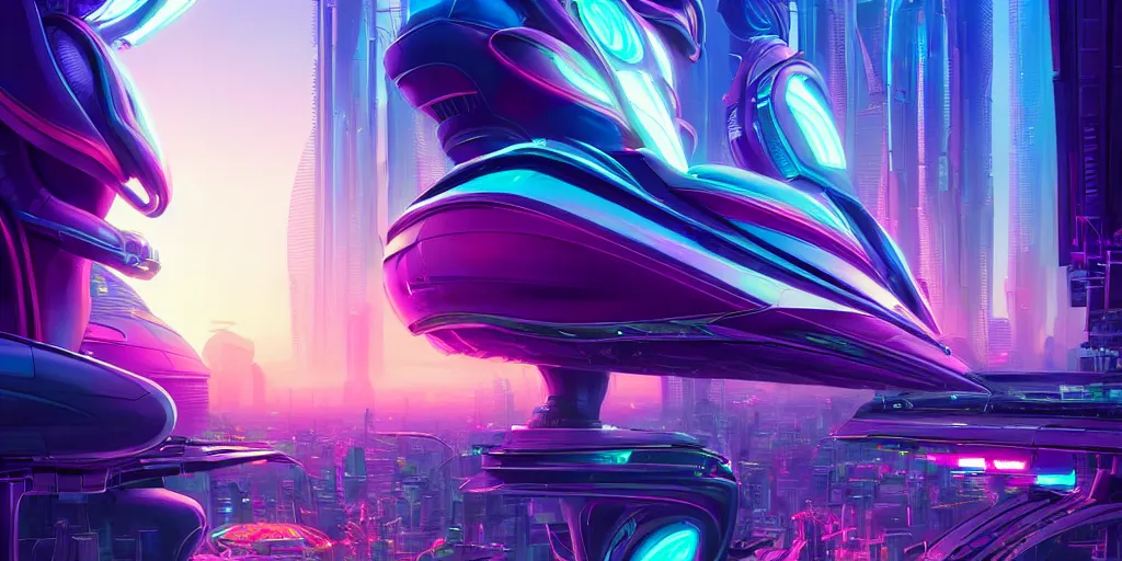 Prompt: hyper detailed ultra sharp of a beautiful woman robot boss, futuristic city with neon lights in the background, sky sended by god. behance hd by jesper ejsing, by rhads, makoto shinkai and lois van baarle, ilya kuvshinov, rossdraws radiating a glowing aura global illumination ray tracing hdr, 8 k