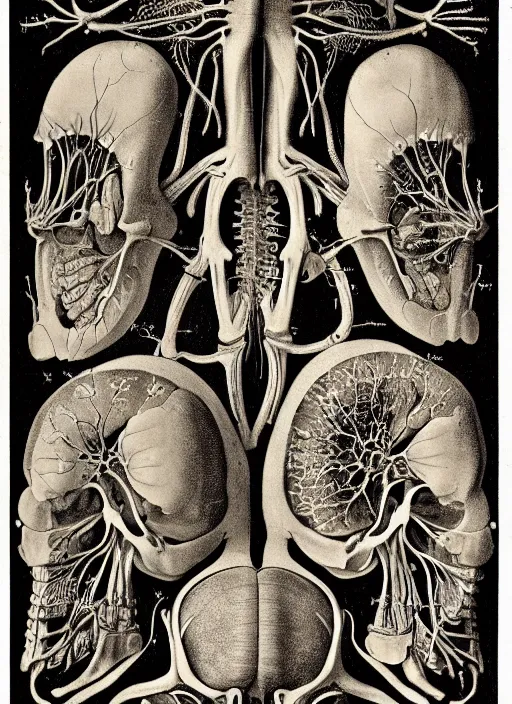Prompt: anatomy textbook scientific anatomical illustration, made by Wenceslas Hollar and Ernst Haeckel in vintage Victorian England colourised print style