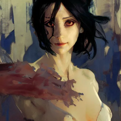 Prompt: alita, intricate, elegant, highly detailed, greg manchess, mucha, liepke, ruan jia, jeffrey catherine jones, ridley scott