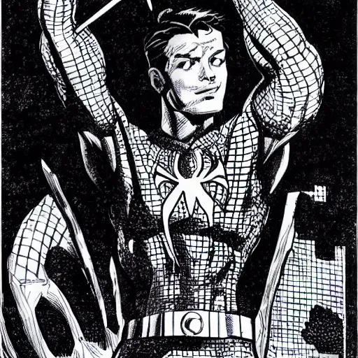 Image similar to peter parker holding mjolnir, marvel, comics, stan lee, jim lee, jack kirby, steve ditko