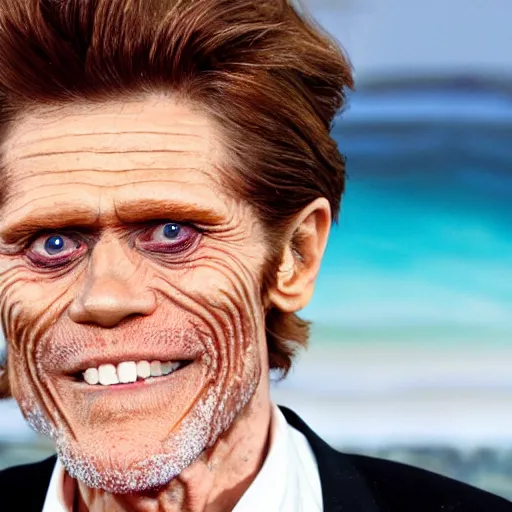 Image similar to willem dafoe mermaid octopus