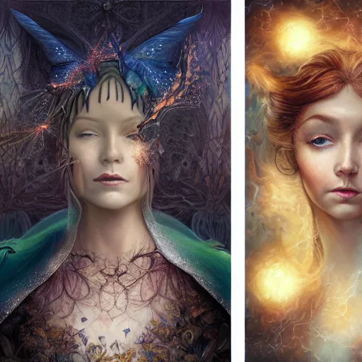 Prompt: realistic detailed face portraits of the spark of life by emilia dziubak, will terry, greg olsen, chris mars, ann long, and mark brooks, fairytale, female, feminine, art nouveau, victorian, character concept design, storybook layout, story board format