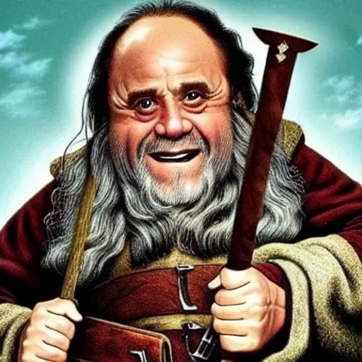 Image similar to « danny devito as gimli from lord of the rings »