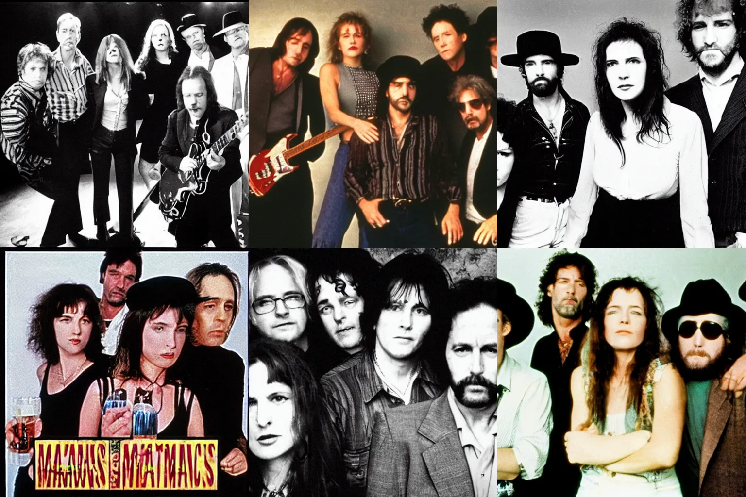 Prompt: 1 0 0 0 0 maniacs in a barfight with fleetwood mac