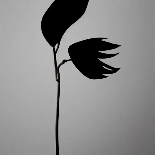 Image similar to plant that looks like a crow, plant like, minimal, expressionist, album art