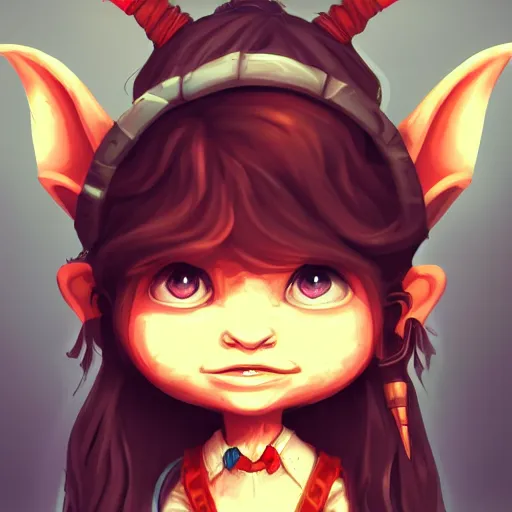 Image similar to adorable cute goblin girl, trending on artstation, detailed, illustration