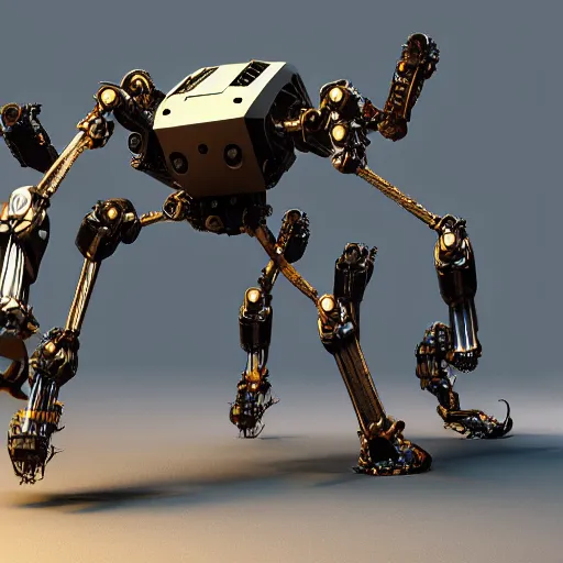 Image similar to hexapod beast, robotic, convex, kitbashing, robot, unreal engine, 4 k