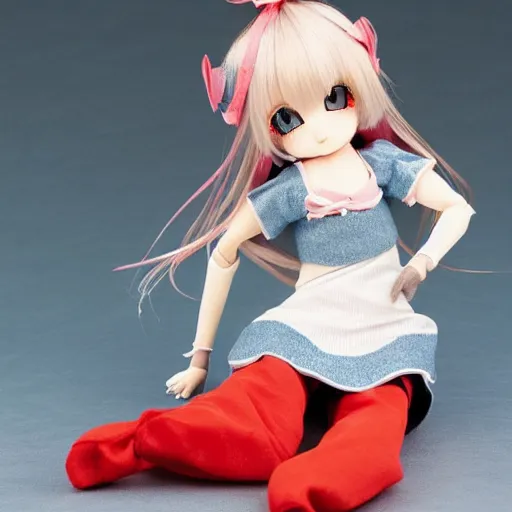 Image similar to cute fumo doll of a girl who is on trial for drunk and disorderly conduct