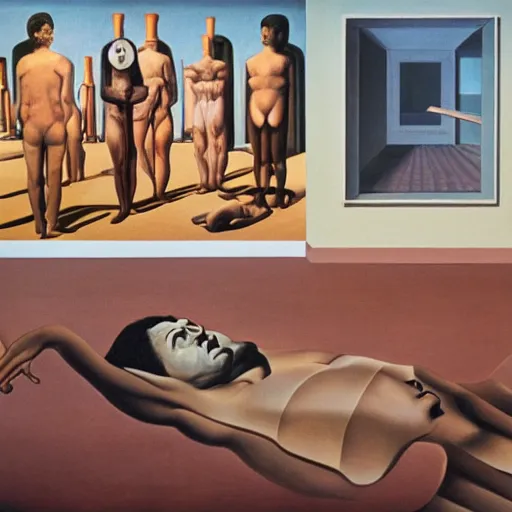 Image similar to problem of evil, godless, symbolic, freudian, by dali and de chirico and magritte and paula rego and neo rauch