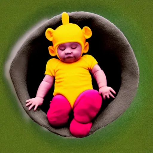 Image similar to embryology fetus development of a teletubbie