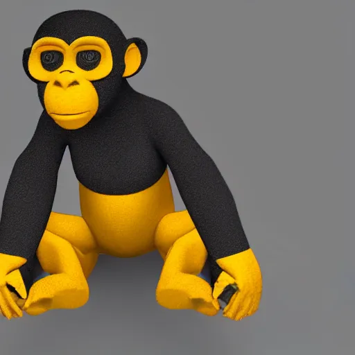 Image similar to a 3 d model of a monkey with no color with a black background and shaders