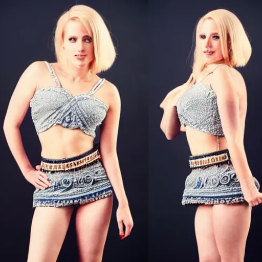 Image similar to a award winning full body shot of a beautiful blonde, croptop, holding a whip, highly detailed, fine detail, intricate