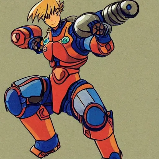 Image similar to Samus Aran depicted as a Samurai in the style of a Studio Ghibli movie