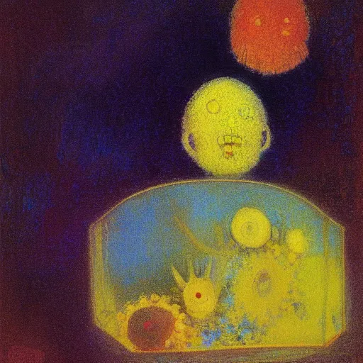 Image similar to incubator for the emergence of new souls style by odilon redon