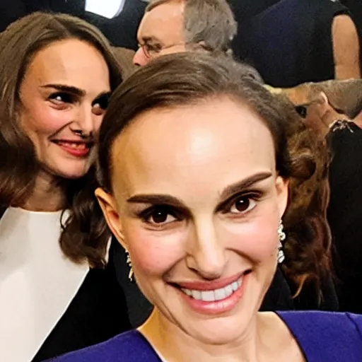 Prompt: Natalie Portman taking a selfie with Keira Knighley