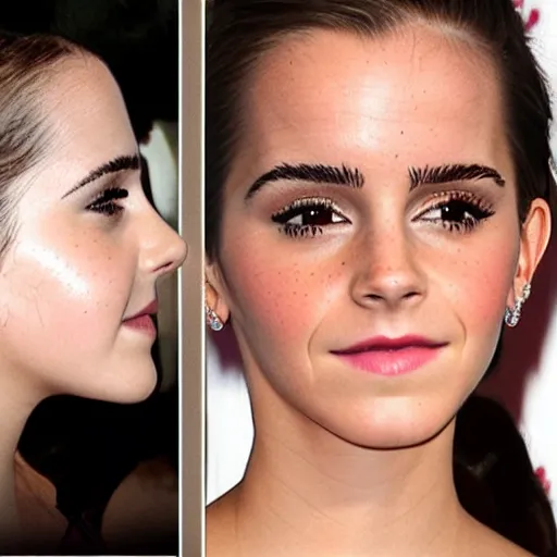 Image similar to emma watson mixed with kim kardashian, profile