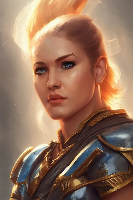 Image similar to amazon valkyrie athena, d & d, fantasy, portrait, highly detailed, headshot, digital painting, trending on artstation, concept art, sharp focus, illustration, art by artgerm and greg rutkowski and magali villeneuve