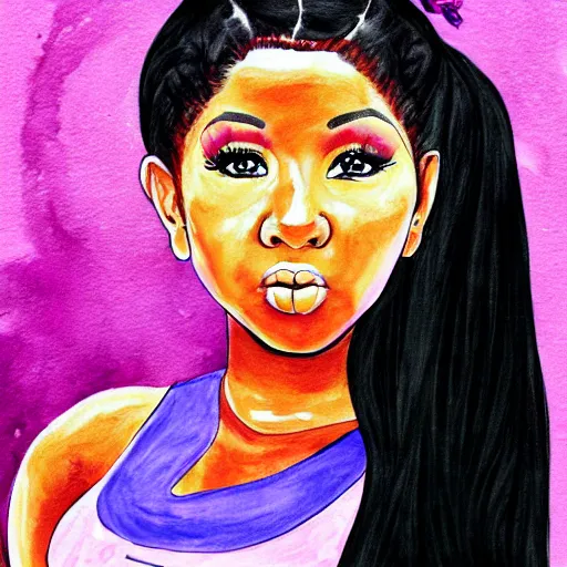 Image similar to children's painting of nicki minaj