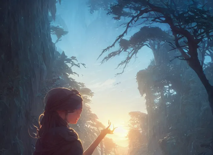 Image similar to highly detailed vanishing - point of eyes, stephen bliss, unreal engine, fantasy art by greg rutkowski, loish, rhads, ferdinand knab, makoto shinkai and lois van baarle, ilya kuvshinov, rossdraws, tom bagshaw, global illumination, radiant light, detailed and intricate environment