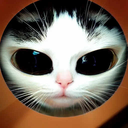 Image similar to calico cat fisheye lense!!!!!!!!