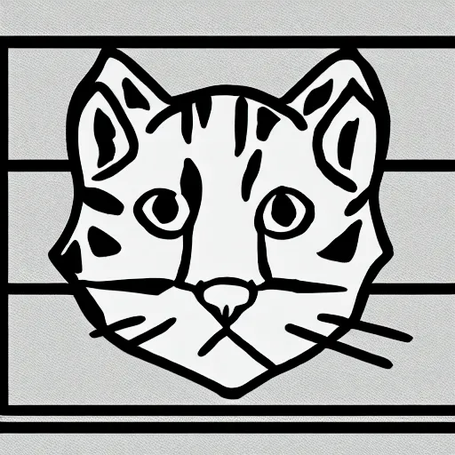 Prompt: logo of a cat field clinic, drawing, borderlands, highly detailed