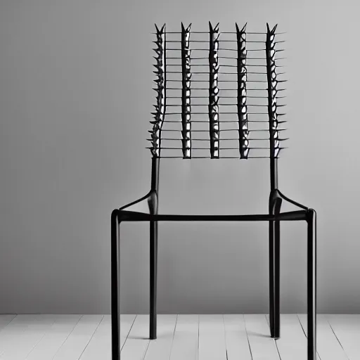 Prompt: ikea product photo of a chair made of spikes, product photo, product concept, ikea