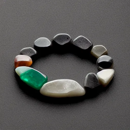 Image similar to “reaching hand made of cut gemstone, black background, 35 mm product photo”