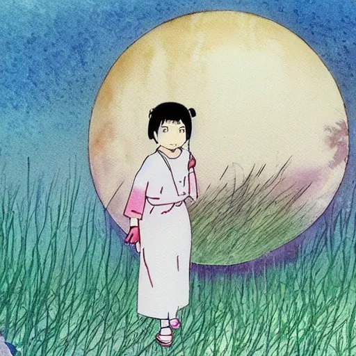 Image similar to hayao miyazaki in the tale of princess kaguya ( 2 0 1 3 ), beautiful, bright, smooth, wholesome, watercolor