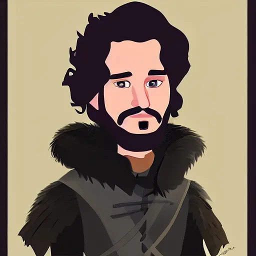 Image similar to Portrait of Jon Snow in Pixar's style