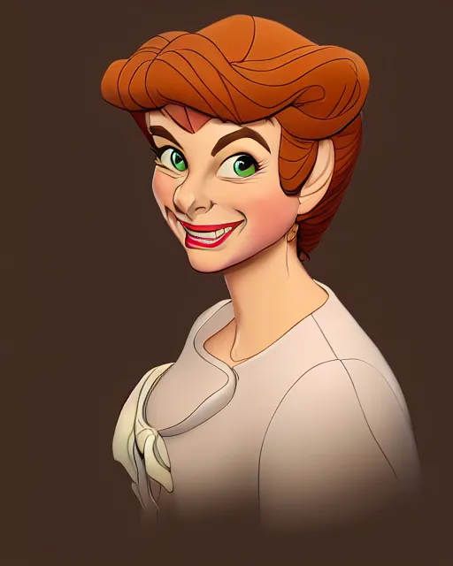 Prompt: lovely adult woman character portrait, by don bluth, highly detailed, dynamic shadows, 4 k, splash art