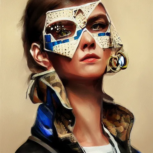 Prompt: Facebook logo fashion, gucci catwalk, oil painting, digital art, ultradetailed, artstation