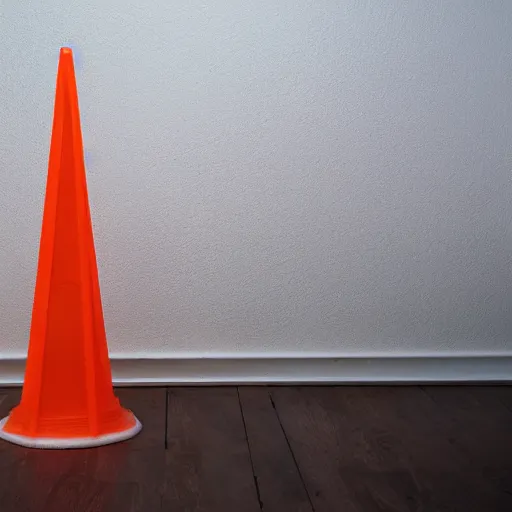 Prompt: Ice sculpture form of traffic cones, white background