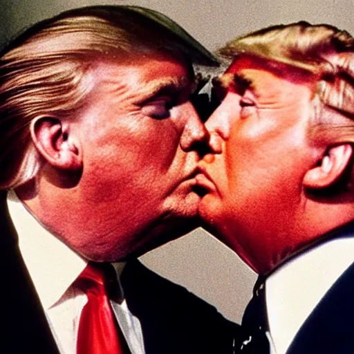 Image similar to still of donald trump kissing adolf hitler