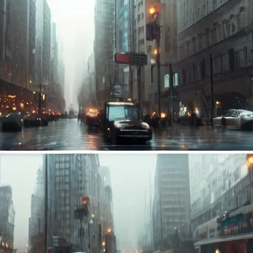 Prompt: a raining city in the movie Inception