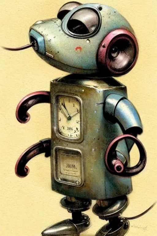 Image similar to ( ( ( ( ( 1 9 5 0 s retro robot mouse. muted colors. ) ) ) ) ) by jean - baptiste monge!!!!!!!!!!!!!!!!!!!!!!!!!!!!!!