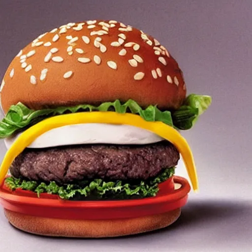 Prompt: a promotional advertisement from McDonald’s introducing the new Pounder, a 10 pound beef burger from McDonald’s