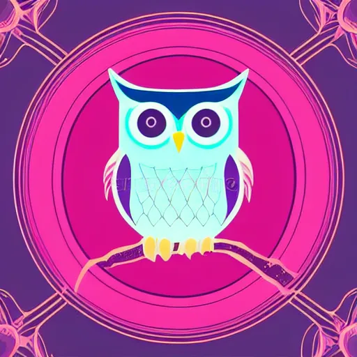 Image similar to cosmic owl logo, vector illustration, gradient, aesthetic, silky texture, hd,