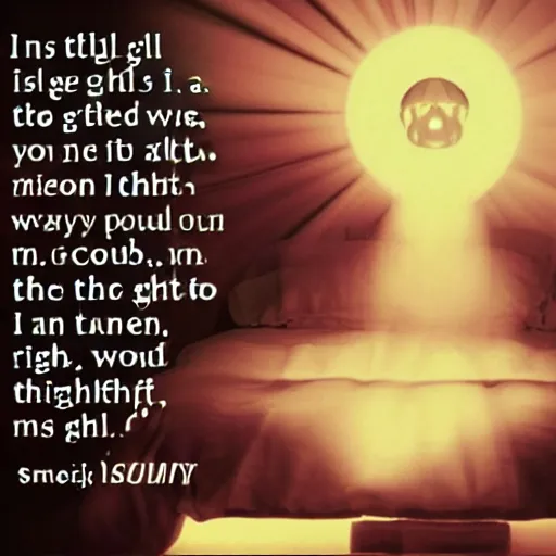 Image similar to i still see the light, i still see the light, and when i go to sleep i think about you every night