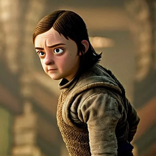 Image similar to Arya Stark as seen in Disney Pixar's Up (2009) 👀