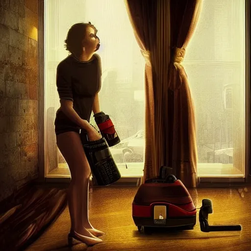 Prompt: If the concept of vacuum was a woman, digital art, fantastic composition, astonishing detail, beautiful lighting, award winning