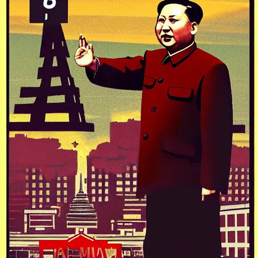 Image similar to Chairman Mao on the cover of the Grand Theft Auto